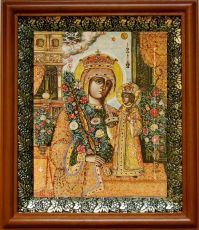 Икона Неувядаемый Цвет в киоте с басмой Виноградная Лоза (UV-печать)(30654)