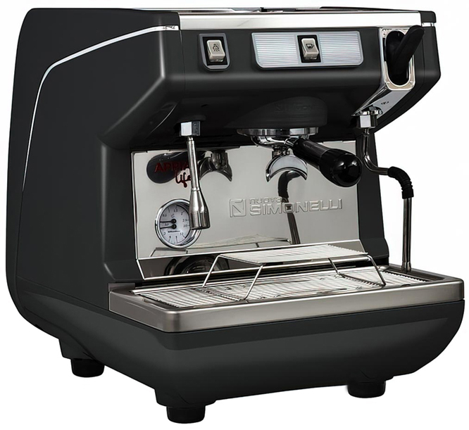 Кофемашина Appia Life 1Gr S черная, высокая группа, полуавтомат