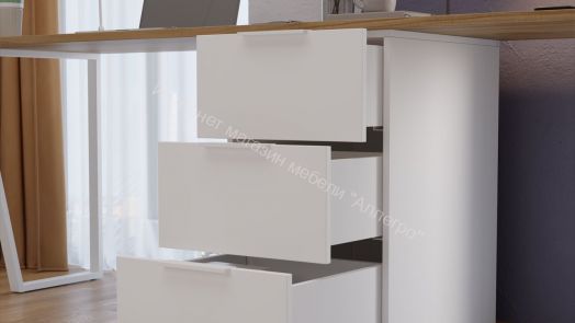 Комплект столов письменных с 1 тумбой универсальной «Порто» - СМ-393.15.013 Белый, Фиолетовый