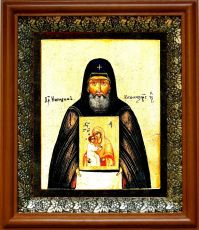 Икона Никодим Кожеезерский в киоте с басмой Виноградная Лоза (UV-печать)(30669)