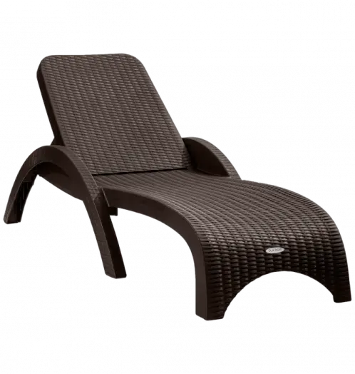 Шезлонг РАТТАН (1870х730х440 мм) Коричневый (оптом от 20 шт.)