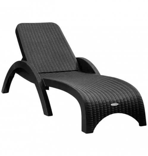 Шезлонг РАТТАН (1870х730х440 мм) Антрацит (оптом от 20 шт.)