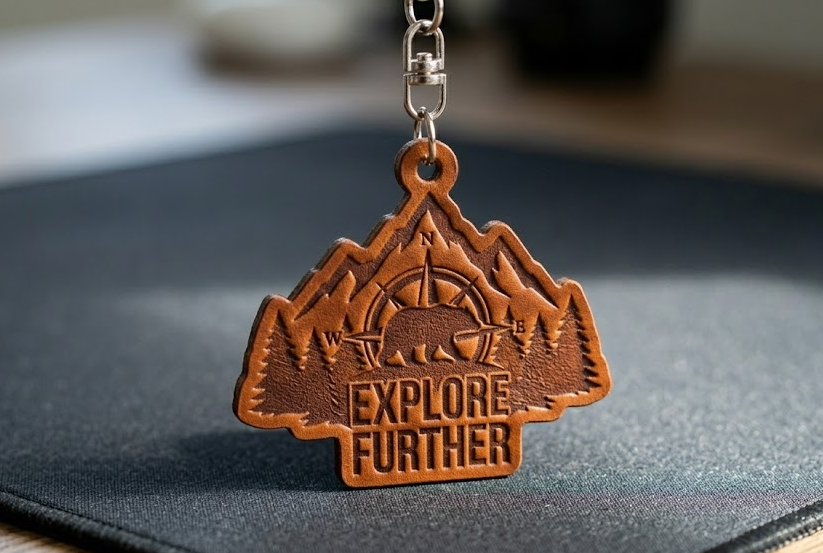 Кожаный брелок с тиснением/гравировкой на заказ