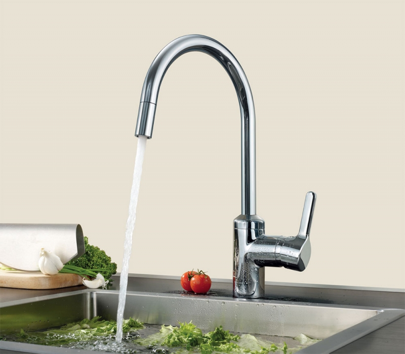 Смеситель для кухонной мойки KLUDI BINGO STAR выдвижной излив, хром 428510578