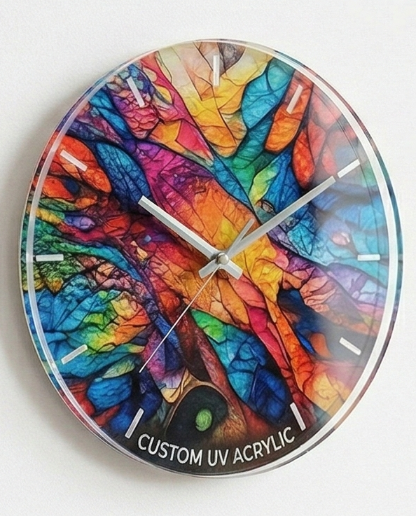 Настенные часы из акрила с УФ-печатью на заказ
