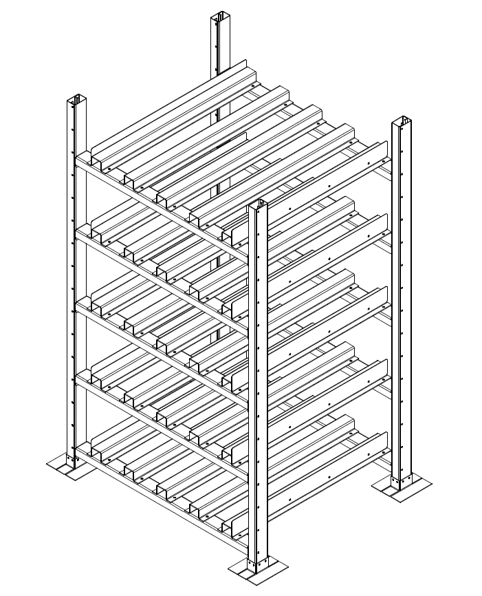 Стеллаж аккумуляторный 790×960×1600 (5 полок)