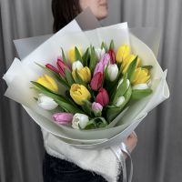 Букет из 25 хрустящих тюльпанов