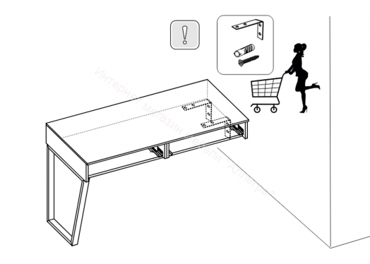 Стол письменный с ящиками «Порто» - ТД-393.15.02 Белый, Яблоня Беллуно