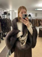 Шаль с финским песцом под соболь, двусторонняя