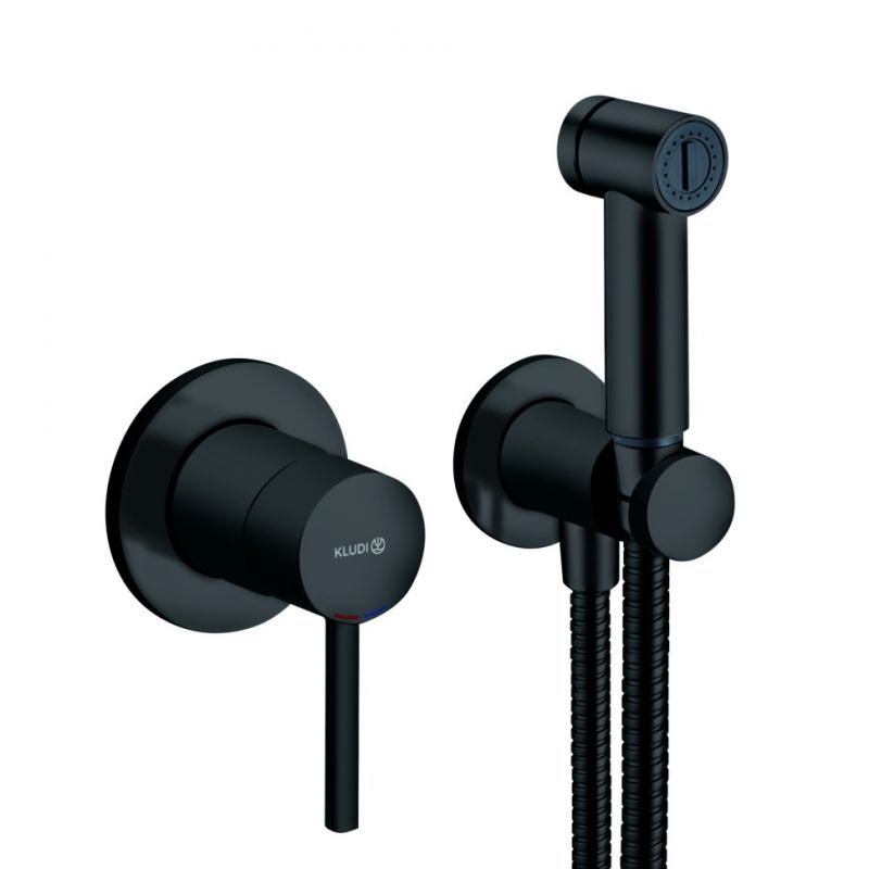 Гигиенический душ со смесителем Kludi Bozz, черный матовый 389983976