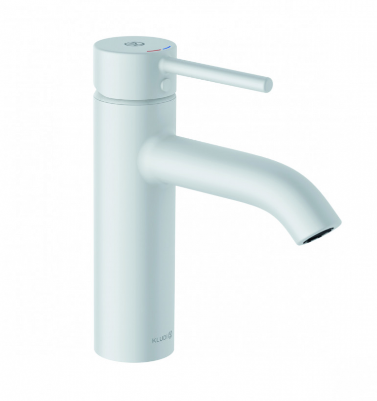 Смеситель для раковины KLUDI BOZZ WHITE с донным клапаном, белый матовый 382885376