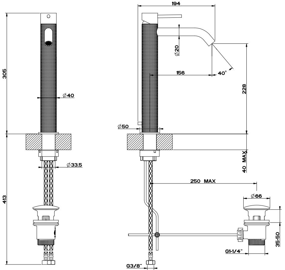 Gessi Cesello смеситель для раковины 54403 с донным клапаном ФОТО