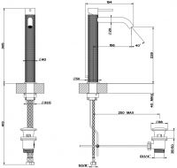 Gessi Cesello смеситель для раковины 54403 с донным клапаном схема 2