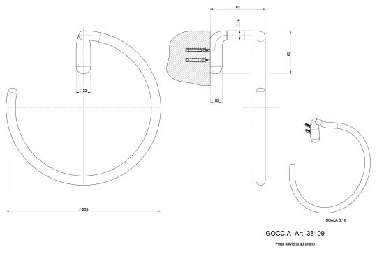 Gessi Goccia Кольцо для полотенец 38109 схема 2