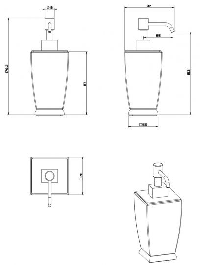 Gessi Mimi Диспенсер для жидкого мыла 33238 схема 3