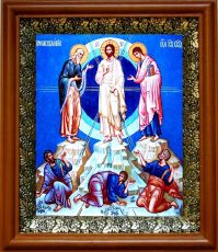 Икона Преображение Господне в киоте с басмой Виноградная Лоза (UV-печать)(30781)