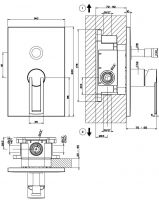 Gessi Trasparenze смеситель для ванны/душа 44624 схема 2