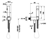 Гидроершик Gessi Anello 45121 схема 2