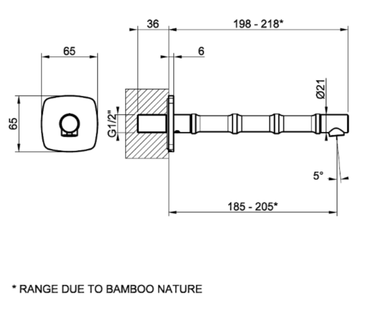 Излив Gessi Jacqueline 77031 настенный короткий ФОТО
