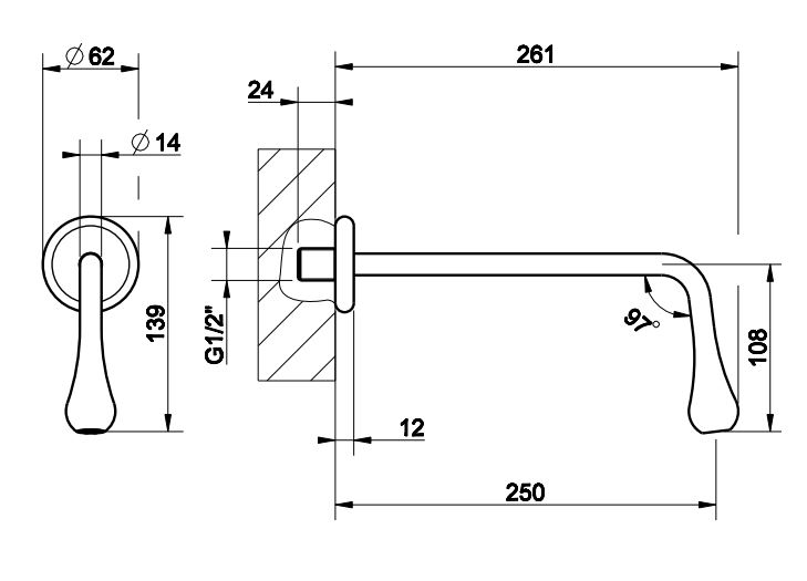 Излив для раковины Gessi Goccia 33719 ФОТО