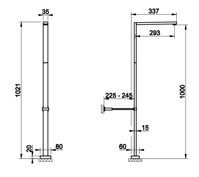Излив напольный Gessi Rettangolo 20396 ФОТО