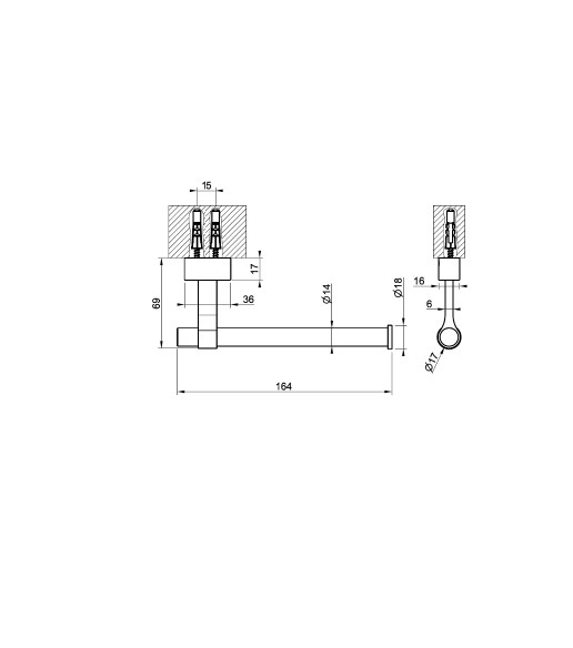 Крючок Gessi Jacqueline 77455 настенный металлический Г-образный ФОТО