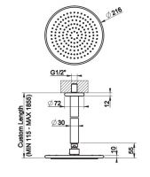 Лейка для верхнего душа Gessi Goccia 33764 21,6х21,6 схема 2