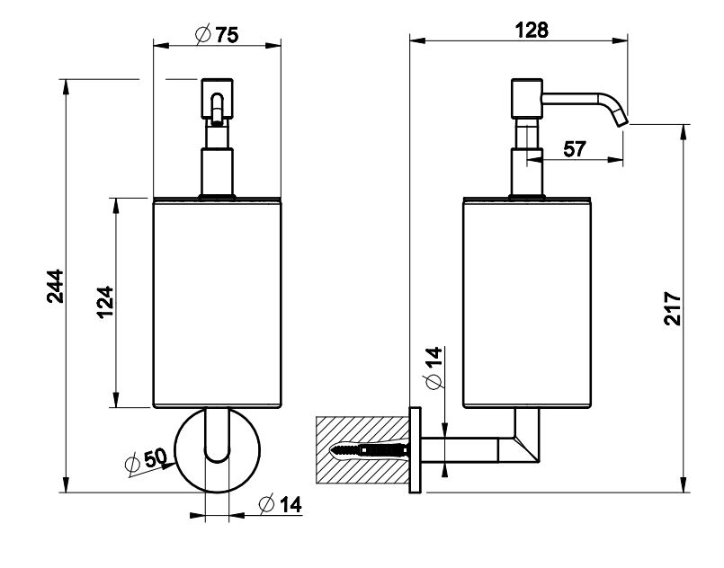 Настенный дозатор жидкого мыла Gessi Anello 63713 ФОТО