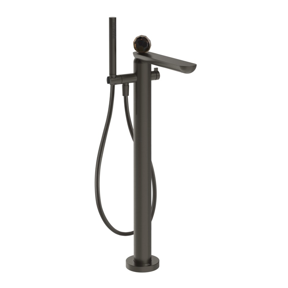 Смеситель для ванны Gessi Perle 74229 напольный с ручным душем и переключателем с вентилем из муранского стекла Sfaccettato ФОТО