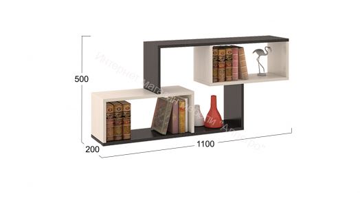 Полка настенная тип 4 Венге Цаво, Дуб молочный
