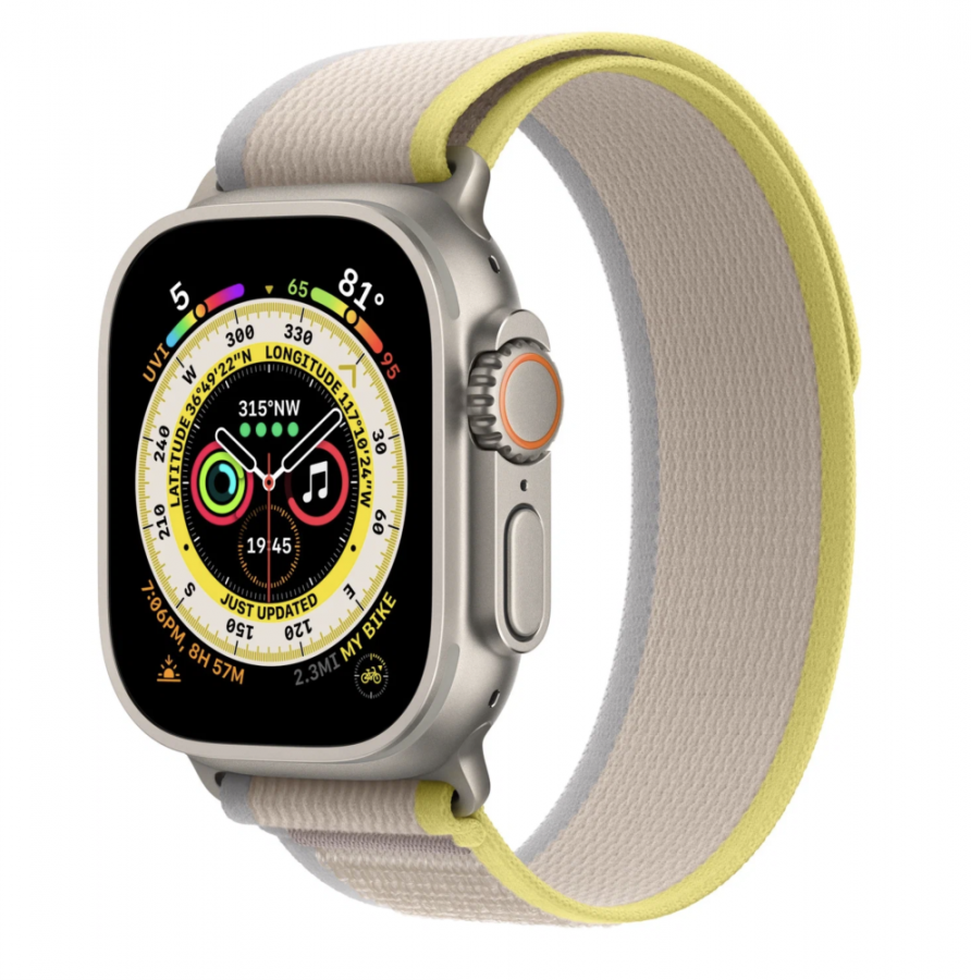 Часы Apple Watch Ultra 3 GPS + Cellular 49mm Natural Titanium Case with Yellow/Beige Trail Loop (M/L)