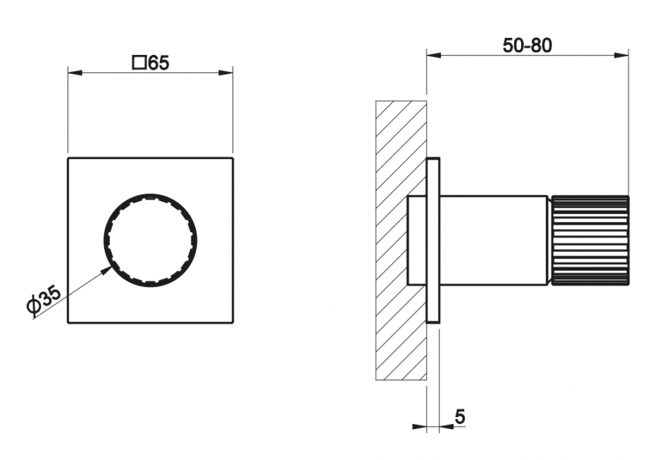 Смеситель для душа Gessi Incastri 75109 встраиваемый на 1 выход без излива ФОТО