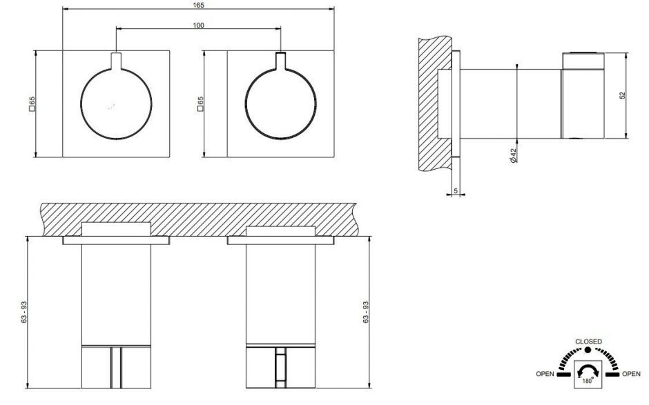 Смеситель для душа Gessi Inverso Bath&Shower 73034 ФОТО