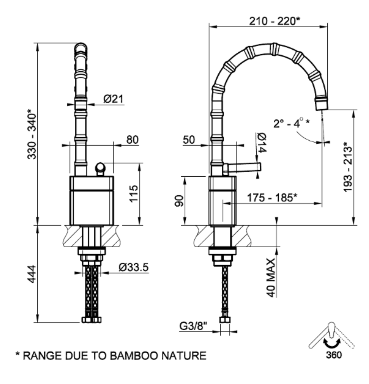 Смеситель для раковины Gessi Jacqueline 77027 средний с низким поворотным изливом и металлическим вентилем ФОТО