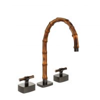 Смеситель для раковины Gessi Jacqueline 77217 со средним изливом и Т-образным вентилем под дерево на 3 отверстия схема 5