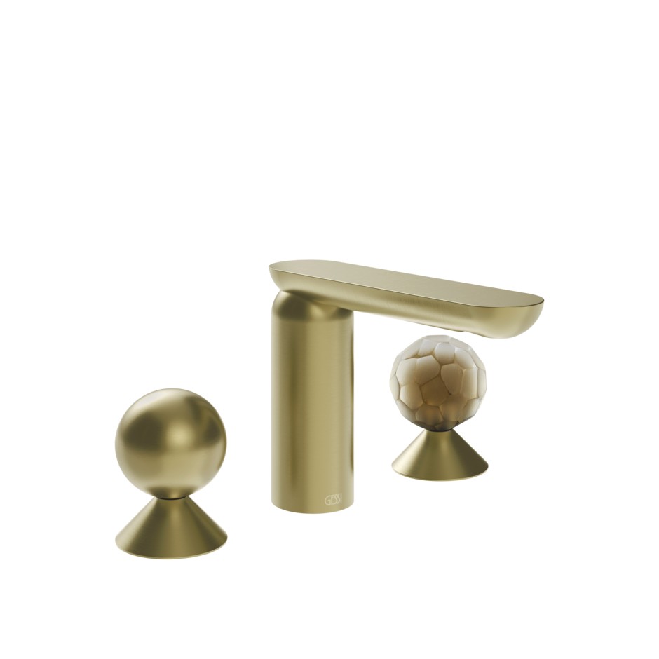 Смеситель для раковины Gessi Perle 74045 без донного клапана с вентилями-сферами из металла и муранского стекла Battuto ФОТО