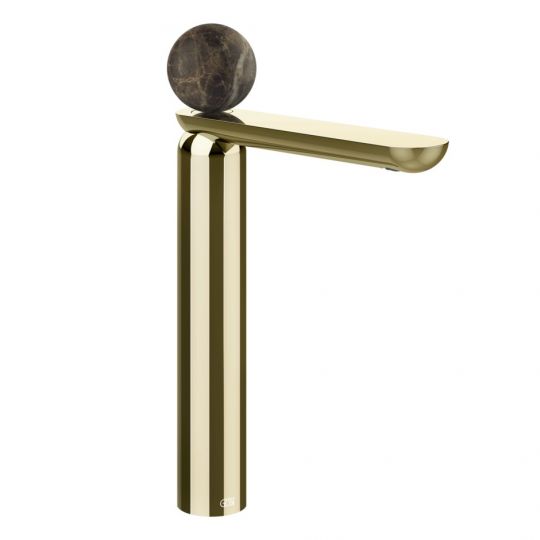 Смеситель для раковины Gessi Perle 74104 высокий без донного клапана с вентилем из мрамора Emperador Dark схема 4