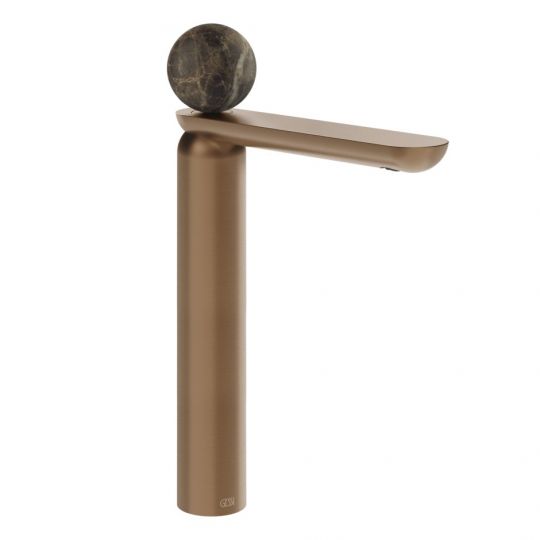Смеситель для раковины Gessi Perle 74104 высокий без донного клапана с вентилем из мрамора Emperador Dark схема 7