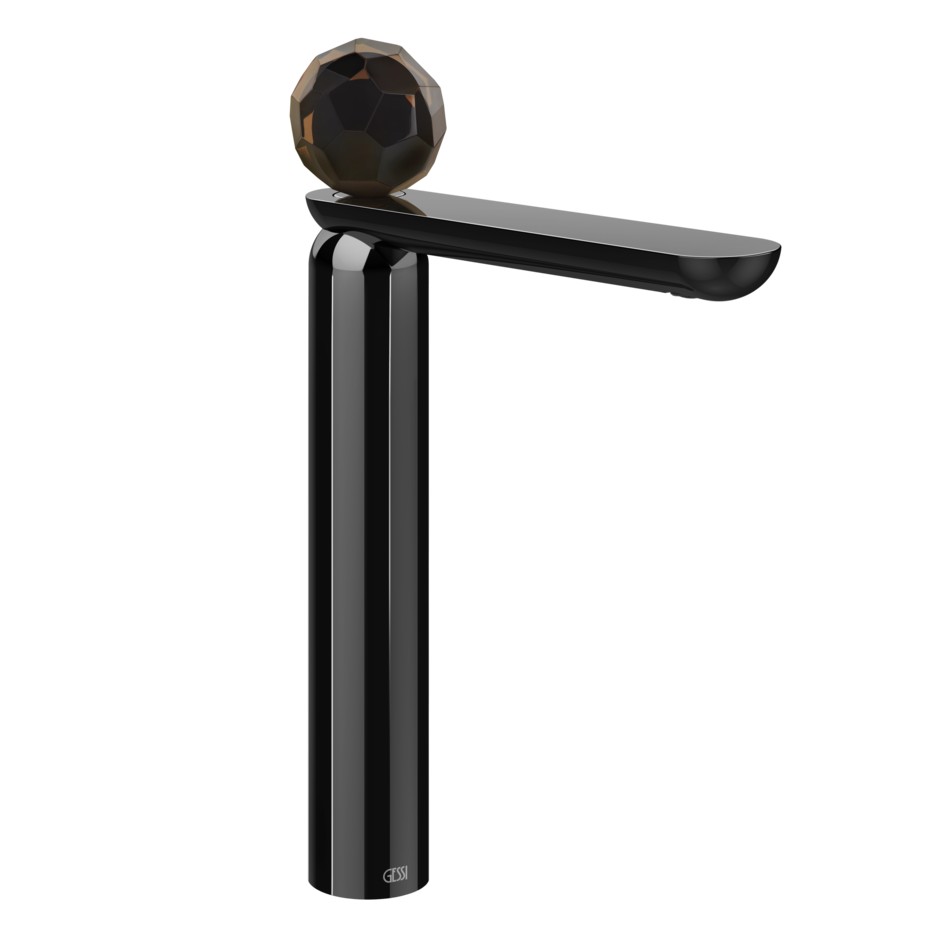 Смеситель для раковины Gessi Perle 74204 высокий без донного клапана с вентилем из из муранского стекла Sfaccettato ФОТО