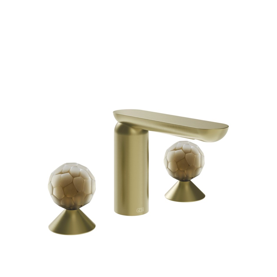 Смеситель для раковины Gessi Perle 74445 без донного клапана с вентилями-сферами из муранского стекла Battuto ФОТО