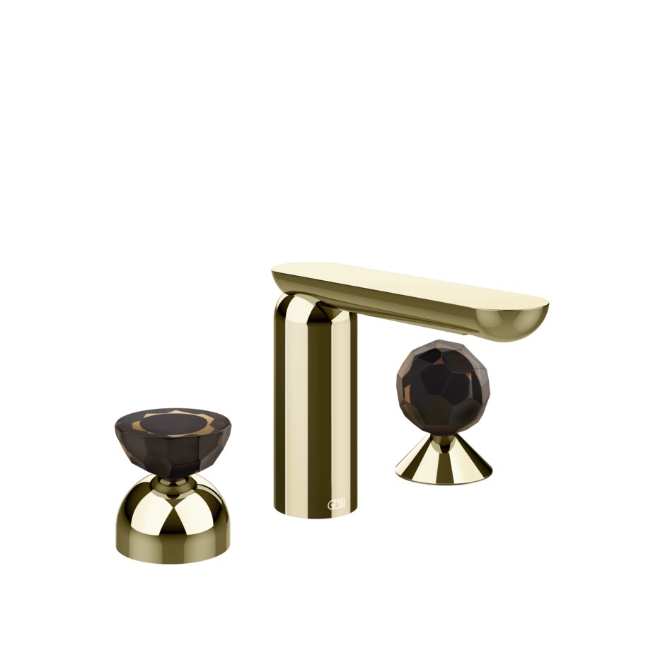 Смеситель для раковины Gessi Perle 74828 без донного клапана с вентилем-полусферой из муранского стекла Battuto и вентилем-сферой из муранского стекла Sfaccettato ФОТО