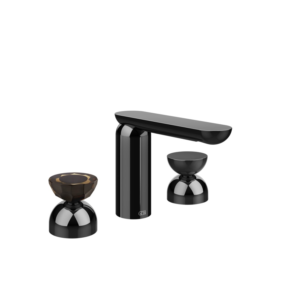 Смеситель для раковины Gessi Perle 74896 без донного клапана с вентилями-полусферами из металла и муранского стекла Battuto ФОТО