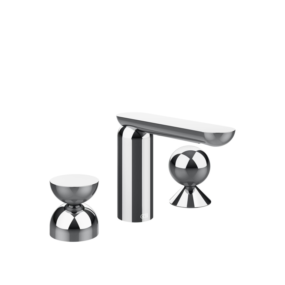 Смеситель для раковины Gessi Perle 74908 без донного клапана с металлическими вентилями-полусферой и сферой ФОТО