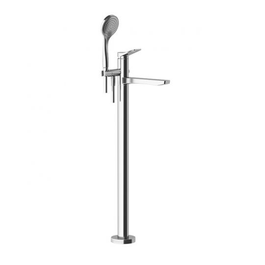 Смеситель напольного монтажа для ванны Gessi Rilievo 59131 с круглой ручной лейкой