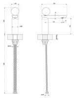 Смеситель однорычажный Gessi Perle 74402726 для раковины схема 2 Смеситель однорычажный Gessi Perle 74402726 для раковины схема 2