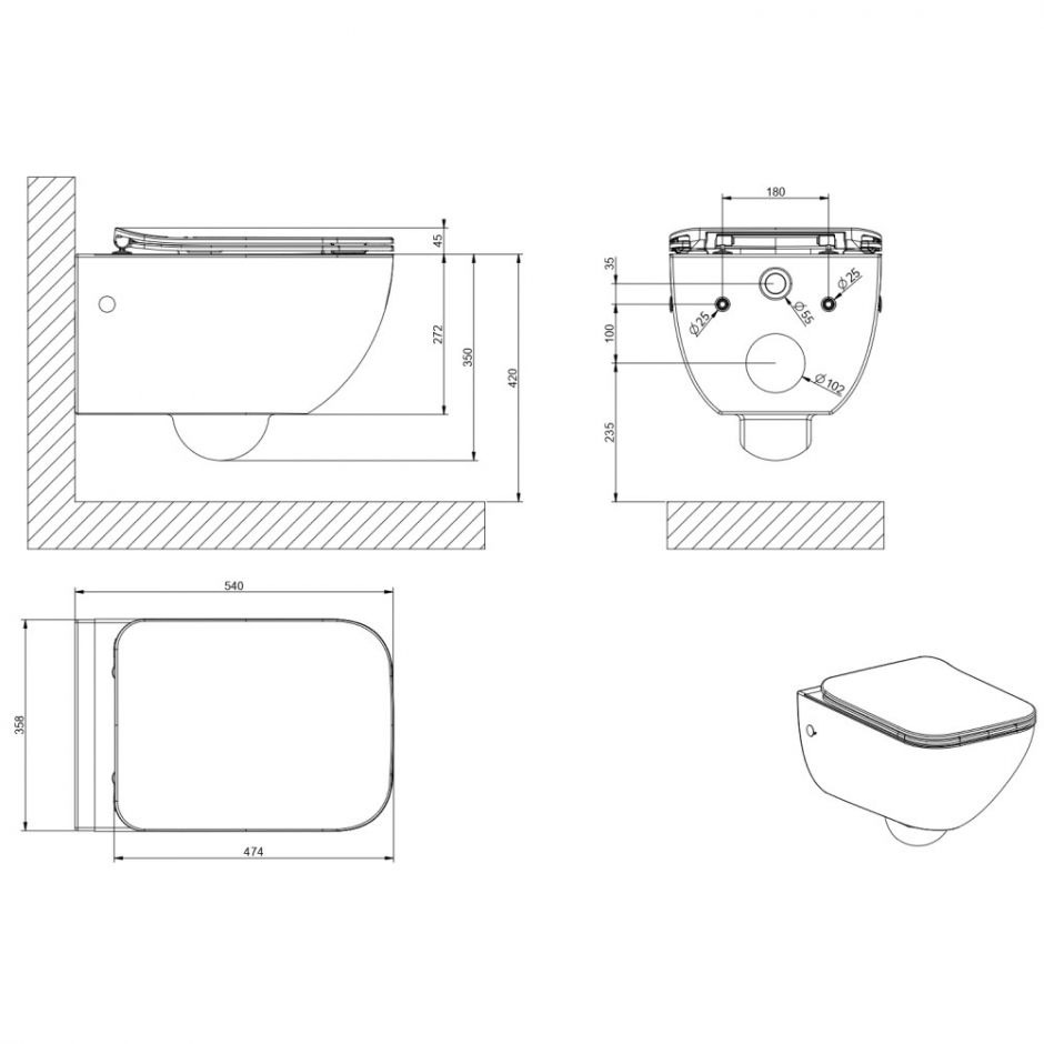 Унитаз подвесной Gessi Origini Total Look 39118 ФОТО