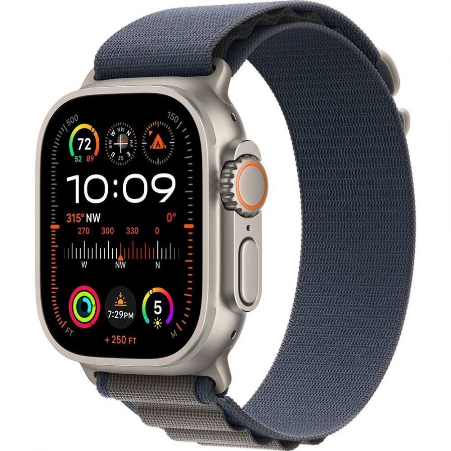 Часы Apple Watch Ultra 3 GPS + Cellular 49mm Natural Titanium Case with Blue Alpine Loop (S)