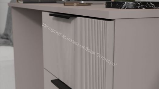 Стол письменный «Графит» Глиняно серый, Холст латте