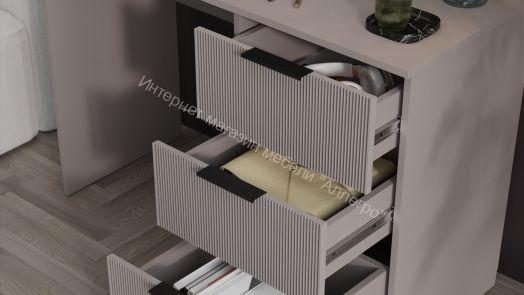 Стол письменный «Графит» Глиняно серый, Холст латте