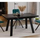 Стол обеденный «Дэкстон» тип 1 Черный муар, Керамика матовая черный мрамор